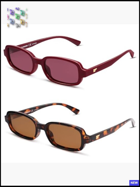 Retro Rectangle Polarized Sunglasses Small Narrow Y2K Vintage Trendy main image 4